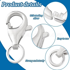 925 Sterling Silver Lobster Claw Clasps&nbsp;STER-PH0002-66