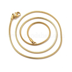 Ion Plating(IP) 304 Stainless Steel Square Snake Chain Necklaces&nbsp;LS-STAS-A066-07-01G