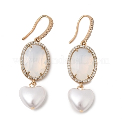 Brass Micro Pave Cubic Zirconia Dangle Earrings&nbsp;EJEW-G471-10G-01