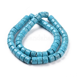Synthetic Turquoise Column Bead Strands&nbsp;G-E266-04B