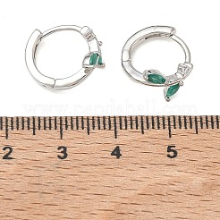 Brass Micro Pave Cubic Zirconia Hoop Earrings for Women&nbsp;EJEW-A167-12P