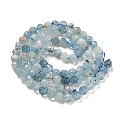 Natural Aquamarine Beads Strands&nbsp;G-F509-10-4mm-01