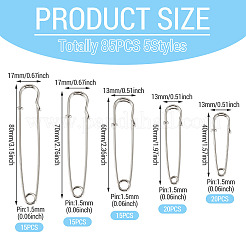 85Pcs 5 Styles Iron Kilt Pins&nbsp;IFIN-TADJ0001-01