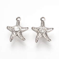 201 Stainless Steel Rhinestone Pendants&nbsp;STAS-S042-04C