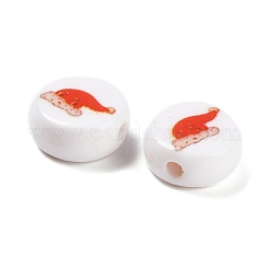 Christmas Theme Printed Opaque Acrylic Beads&nbsp;OACR-R004-01B
