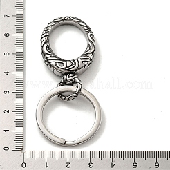 Tibetan Style 316 Surgical Stainless Steel Fittings with 304 Stainless Steel Key Ring&nbsp;FIND-Q101-15AS