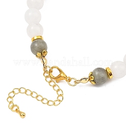 Natural Mashan Jade and White Jade and Labradorite Round Beaded Bracelets for Women&nbsp;BJEW-JB13589