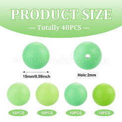 40Pcs 4 Colors Round Silicone Focal Beads&nbsp;SIL-TAD0001-02C
