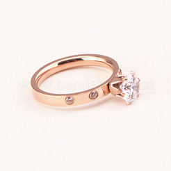 201 Stainless Steel Rhinestone Finger Rings for Women&nbsp;FS-WGA8964-02