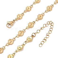 5.5MM 304 Stainless Steel Flower Link Chain Necklaces&nbsp;NJEW-P346-01G