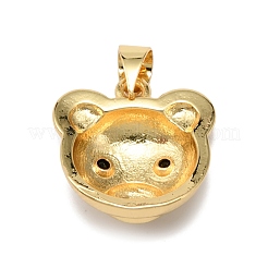 Brass Micro Pave Cubic Zirconia Pendants&nbsp;ZIRC-F139-01G