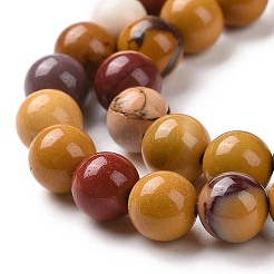 Natural Mookaite Round Bead Strands&nbsp;G-P072-34-6mm