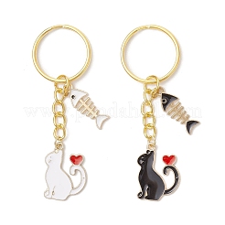 2Pcs Alloy Enamel Pendant Keychains&nbsp;KEYC-JKC01280