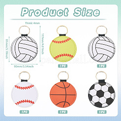 5 Styles Sport Theme PU Leather Keychain&nbsp;SJEW-TA0001-06