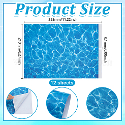 12 Sheets Coated Paper Water Ripple Stickers&nbsp;DIY-GO0003-12