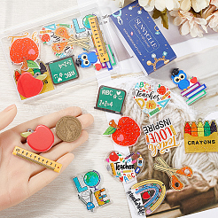 24Pcs 12 Styles Study Style Opaque Acrylic Sided Pendants&nbsp;MACR-SC0001-62