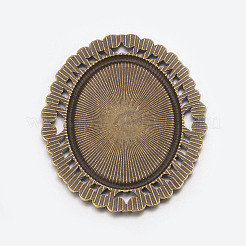 Tibetan Style Cabochon Connector Setting&nbsp;LS-TIBEP-EA094YKG-AB-LF