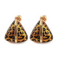 Leopard Print Brass Enamel Stud Earrings for Women&nbsp;EJEW-U055-12C-G