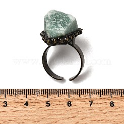 Natural Green Aventurine Irregular Nugget Open Cuff Rings&nbsp;G-A278-03AB-06