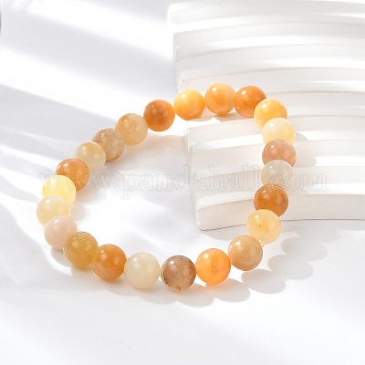 Natural Topaz Jade Beads Stretch Bracelets&nbsp;BJEW-F380-01-B07-1