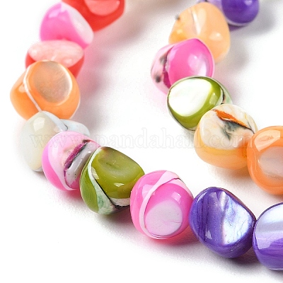 Natural Trochus Shell Dyed Beads Strands&nbsp;BSHE-E030-01-1