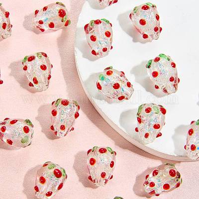 20Pcs Handmade Foil Lampwork Bumpy Beads&nbsp;FOIL-SZ0001-01-1