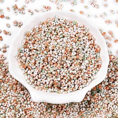 Two Tone Baking Paint Glass Seed Beads&nbsp;SEED-C003-01Q-1