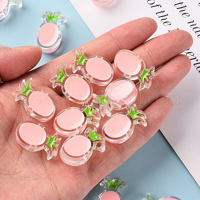 Transparent Enamel Acrylic Beads&nbsp;TACR-S155-002E-1