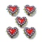 Baking Paint Glass Bumpy Beads Heart, with Enamel, Rosy Brown, 16~17x18x7mm, Hole: 1.2mm