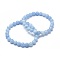 Natural & Dyed White Jade Bead Stretch Bracelets, Imitation Aquamarine, Round, Dyed, Inner Diameter: 2 inch~2-1/8 inch(5.2~5.5cm), Bead: 10mm