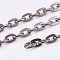 Iron Cable Chains, Unwelded, with Spool, Flat Oval, Cadmium Free & Lead Free, Gunmetal, 5x3.3x0.9mm, about 164.04 Feet(50m)/roll