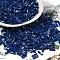 Baking Paint Glass Twist Bugle Beads, Round Hole, Marine Blue, 7x2mm, Hole: 0.8mm, about 13636pcs/pound