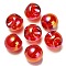 UV Plating Rainbow Iridescent Acrylic Beads, Round Bubble Suzumaru Beads, Top Drilled, Red, 20x20x20mm, Hole: 3mm