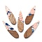 Resin and Walnut Pendants, Teardrop Charm, Lavender Blush, 52.5x13.5x2.5mm, Hole: 1.6mm