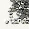 Glass Hotfix Rhinestone, Grade AA, Flat Back & Faceted, Flat Round, Jet Hematite, SS12, 3.0~3.2mm, about 1440pcs/bag