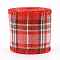 Polyester Imitation Linen Ribbon, Linen Wired Edge Ribbon, Tartan Pattern, for DIY Crafts, Christmas, Wedding, Home Decoration, Tomato, 2-3/8 inch(60mm), 5m/roll(5.5 yards/roll)