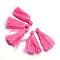 Handmade Polycotton(Polyester Cotton) Tassel Decorations, Pendant Decorations, Deep Pink, 29~35mm
