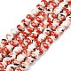 Handmade Flower Printed Porcelain Ceramic Beads Strands&nbsp;PORC-M005-6mm-06-1