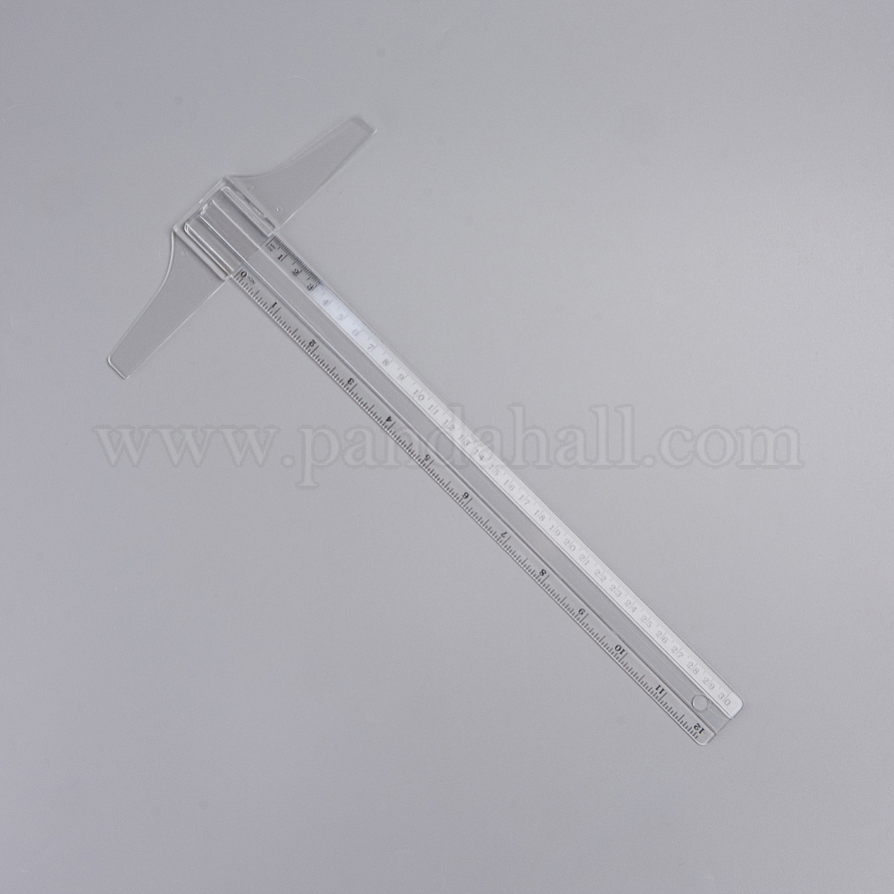 Wholesale Plastic Transparent Academic T-Ruler - Pandahall.com