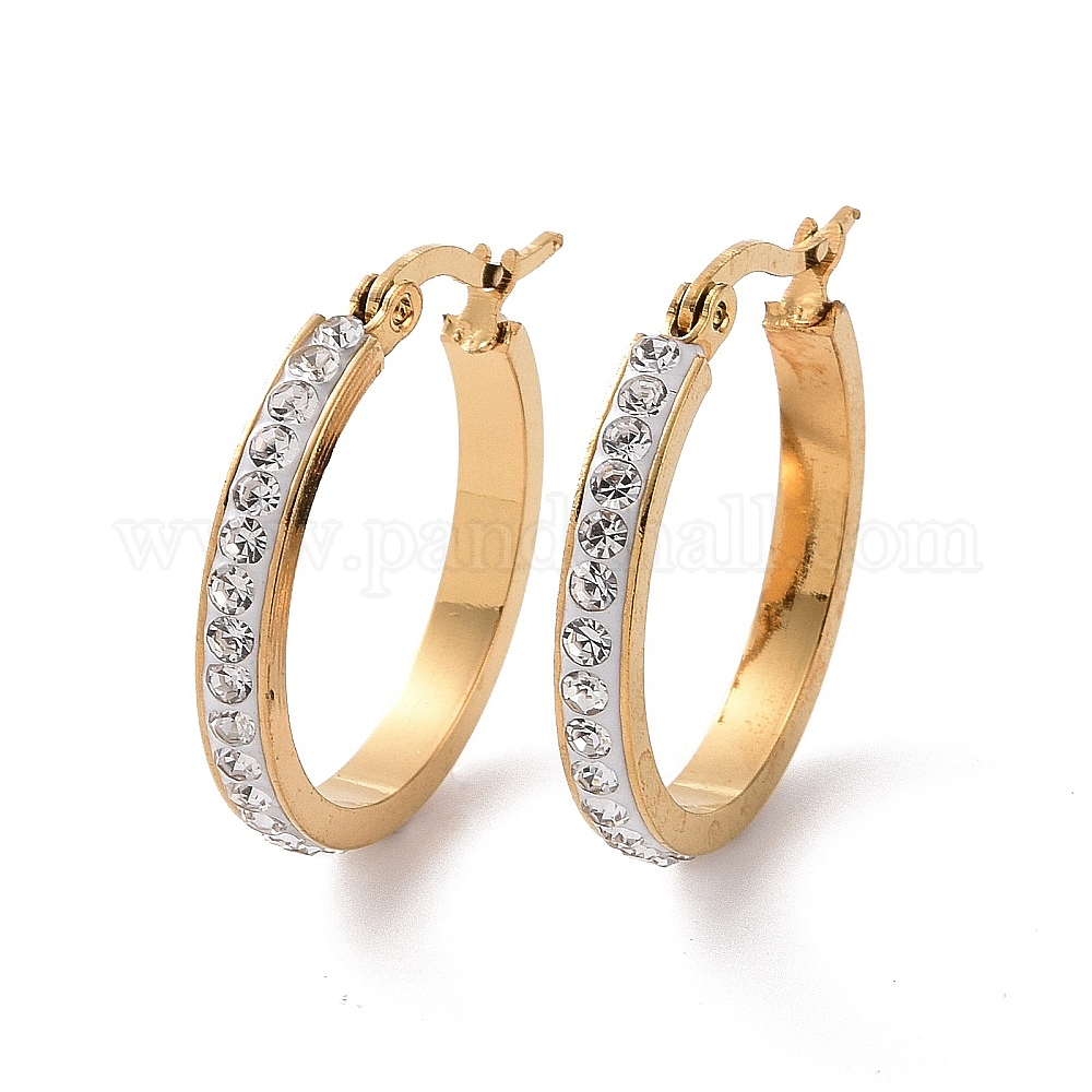 25x2mm 304 Stainless Steel Euro Hoop Earrings - Per Pair | Base Metal 25x2mm 304 Stainless Steel Euro Hoop Earrings - Per Pair | Base Metal