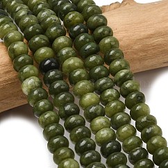 Natural TaiWan Jade Beads Strands, Rondelle, 6.5~7x4~4.5mm, Hole: 0.8mm, about 89pcs/strand, 15.35''(39cm)