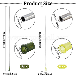 10Pcs 2 Style 304 Stainless Steel Blunt Tip Dispensing Needle with PP Luer Lock&nbsp;FIND-BC0003-65