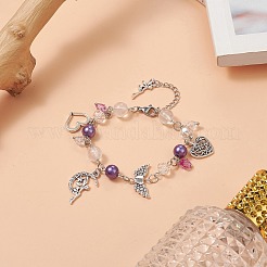 Alloy Heart & Fairy Charm Bracelets&nbsp;BJEW-JB09307