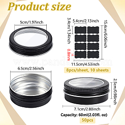 50Pcs Round Aluminum Packing Boxes with Visible Window Lid&nbsp;CON-WA0001-30