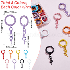 40Pcs 8 Colors Zinc Alloy Spring Gate Rings&nbsp;FIND-SP0005-78