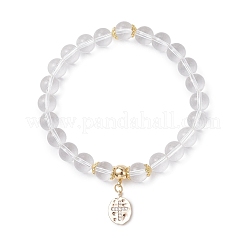 8.5MM Synthetic Quartz Crystal Round Beaded Stretch Bracelets for Women&nbsp;BJEW-JB12260-04