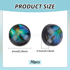 70Pcs Natural Paua Shell & Acrylic Cabochons&nbsp;SHEL-BC0001-047