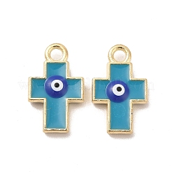 Alloy Enamel Evil Eye Pendants&nbsp;ENAM-M053-01G