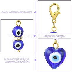 20Pcs Handmade Evil Eye Lampwork Pendant Decorations&nbsp;HJEW-YW00301