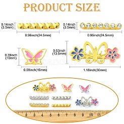 8Pcs Alloy Rhinestone Watch Band Rings&nbsp;FIND-CJ0005-40